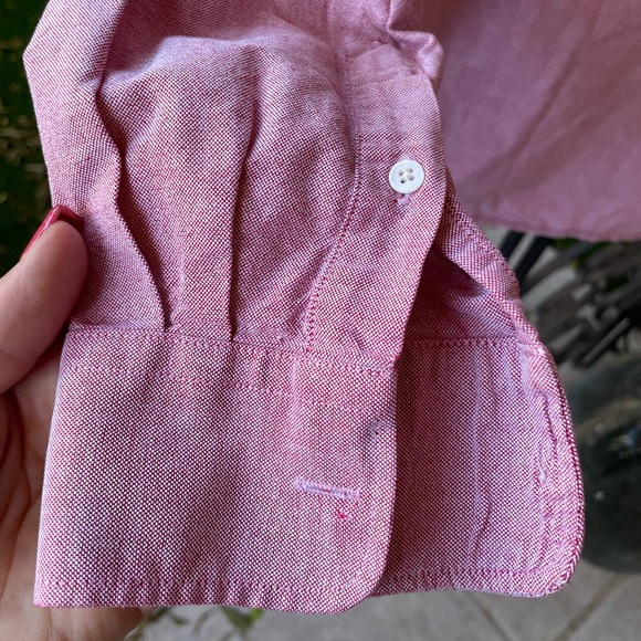 Saturdays Surf NYC Boucle Oxford Long Sleeve Button Front Cotton Shirt Red Small - Picture 4 of 15